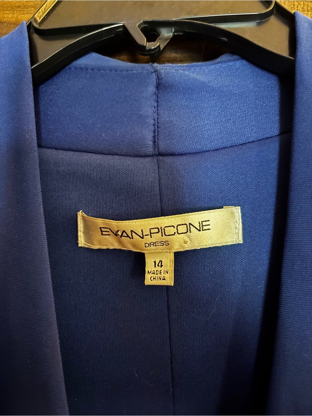 Evan Picone Navy Long Sleeve Ruched Waist Evening Dress - Picture 3 of 4